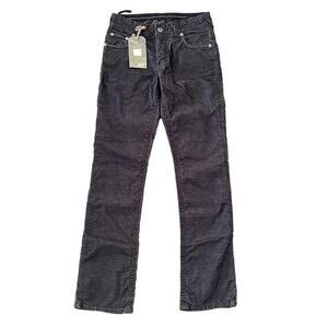 Stitch's Arizona Black Corduroy Button Fly Straight Leg Denim Jeans 28 NWT $219
